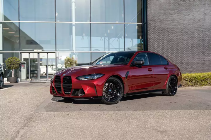 BMW M3 (G80) painted in Ruby Red II