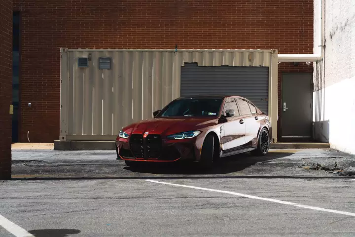 BMW M3 (G80) painted in Aventurine Red III