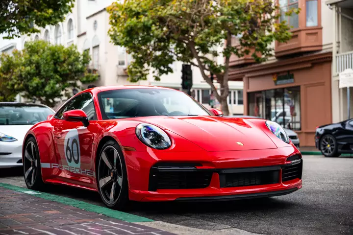 Porsche 911 Sport Classic (992) painted in Racing Red