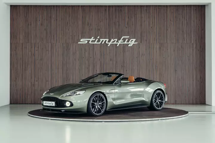 Aston Martin Vanquish Zagato Volante painted in California Sage