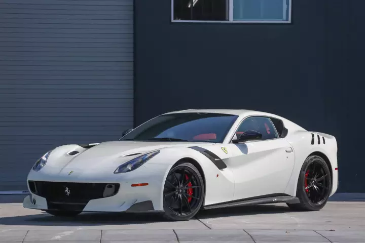 Ferrari F12 TDF painted in Bianco Avus