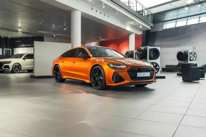 Audi RS7 Sportback (C8) painted in Orange Flame