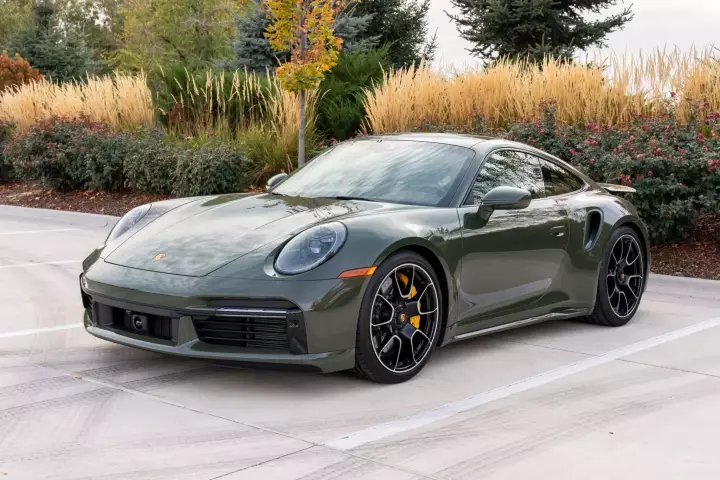 Porsche 911 Turbo S (992.1) painted in Black Olive