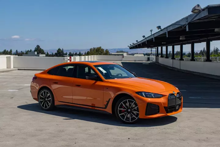 BMW i4 (G26) painted in Fire Orange III