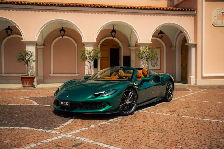 Ferrari 296 GTS painted in Verde Pino