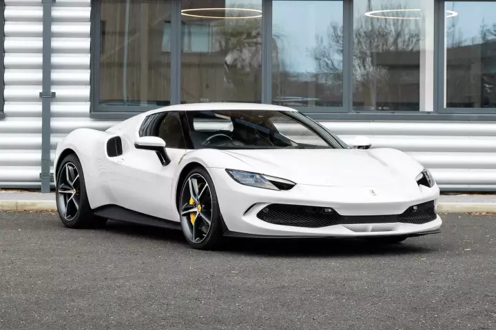 Ferrari 296 GTB painted in Bianco Avus