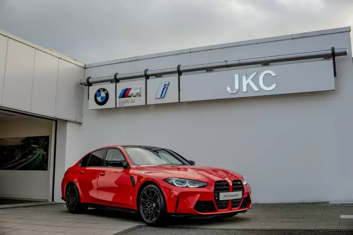 BMW M3 (G80) painted in Rosso Corsa