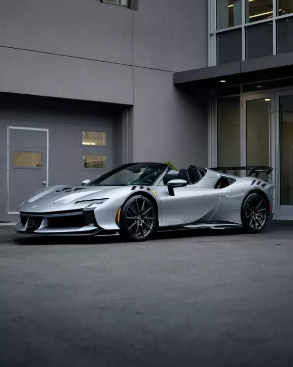 Ferrari SF90 XX Spider painted in Grigio Titanio and Nero DS