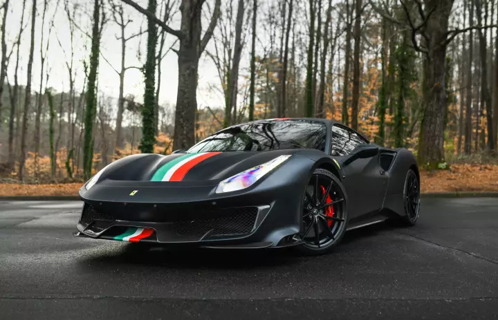 Ferrari 488 Pista painted in Nero DS Opaco