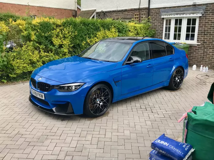 BMW M3 (F80) painted in Gentian Blue