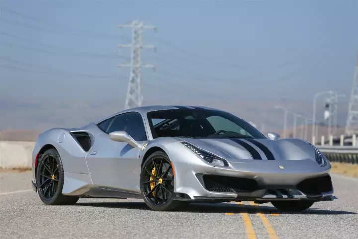 Ferrari 488 Pista painted in Argento Nurburgring