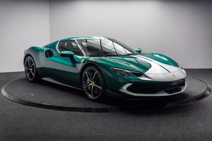 Ferrari 296 GTB painted in Verde Pino