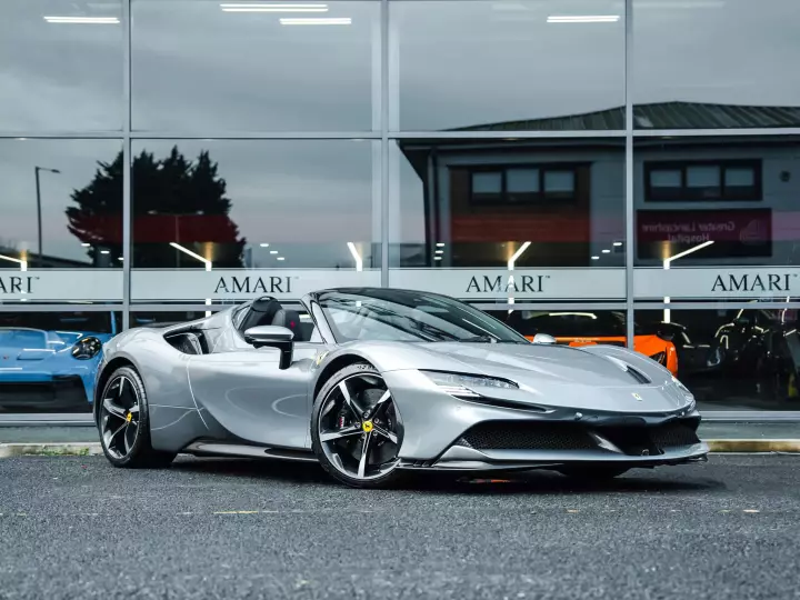 Ferrari SF90 Spider painted in Grigio Titanio and Nero DS