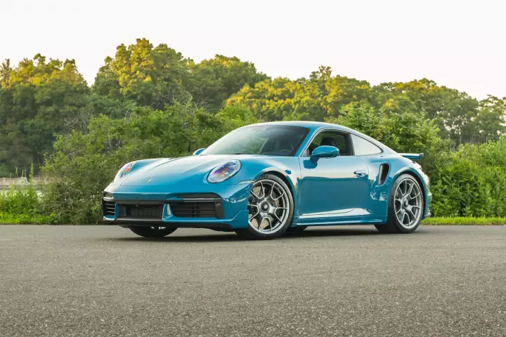 Porsche 911 Turbo S (992.1) painted in Oslo Blue