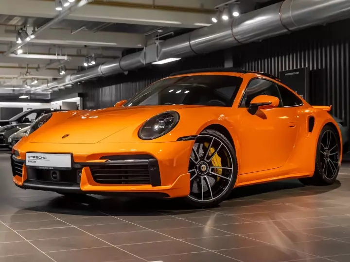 Porsche 911 Turbo S (992.1) painted in Pastel Orange