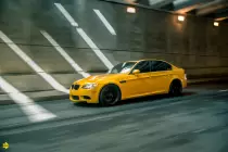school-bus-yellow-bmw-e90-m3-black-momo-barletta-wheels-i
