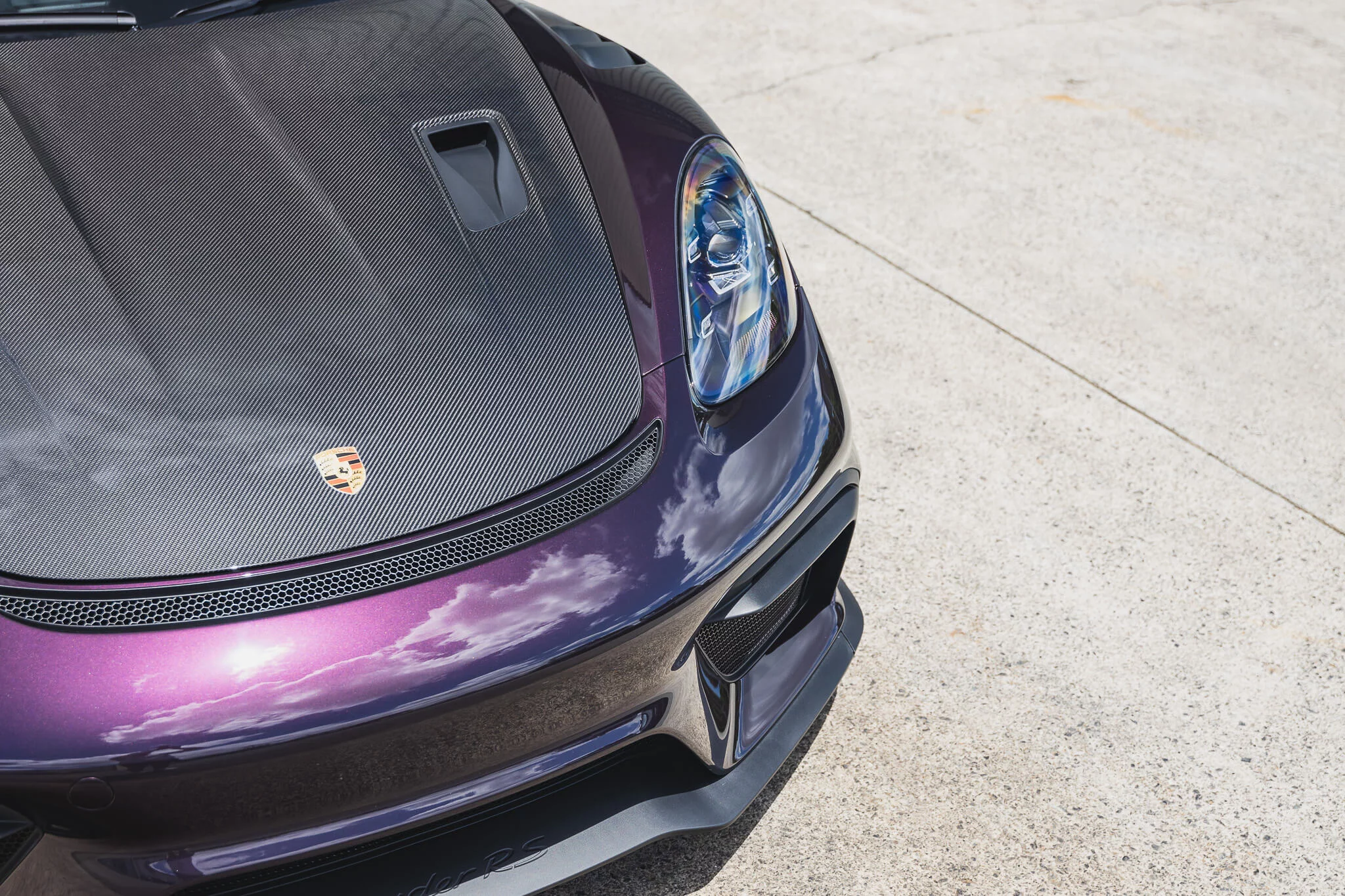 Amethyst Metallic Porsche 718 Spyder RS