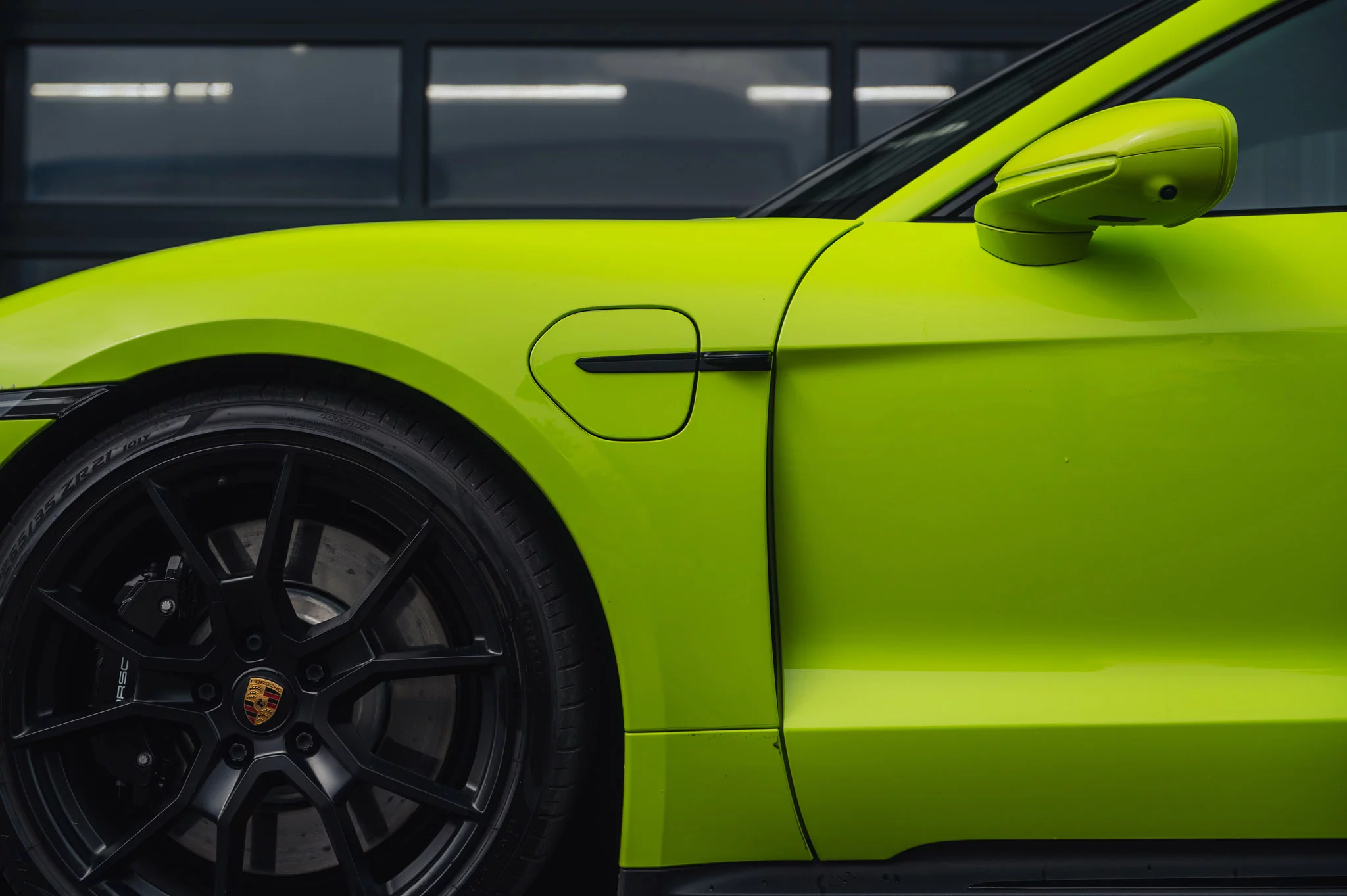 Acid Green Porsche Taycan