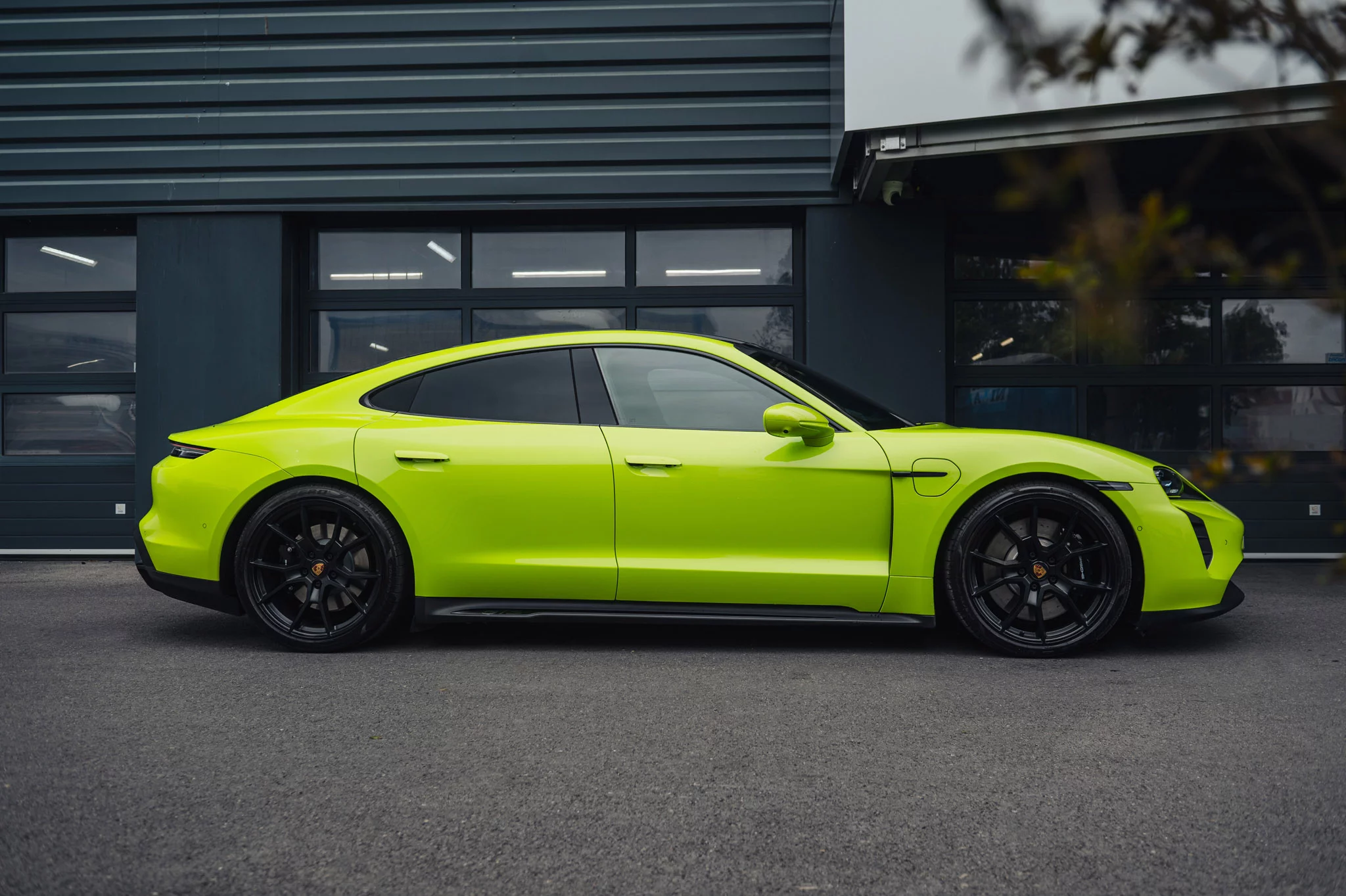 Acid Green Porsche Taycan