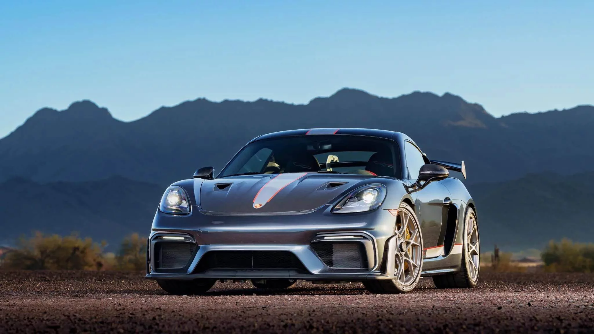 Carbon Steel Grey Porsche 718 Cayman GT4 RS