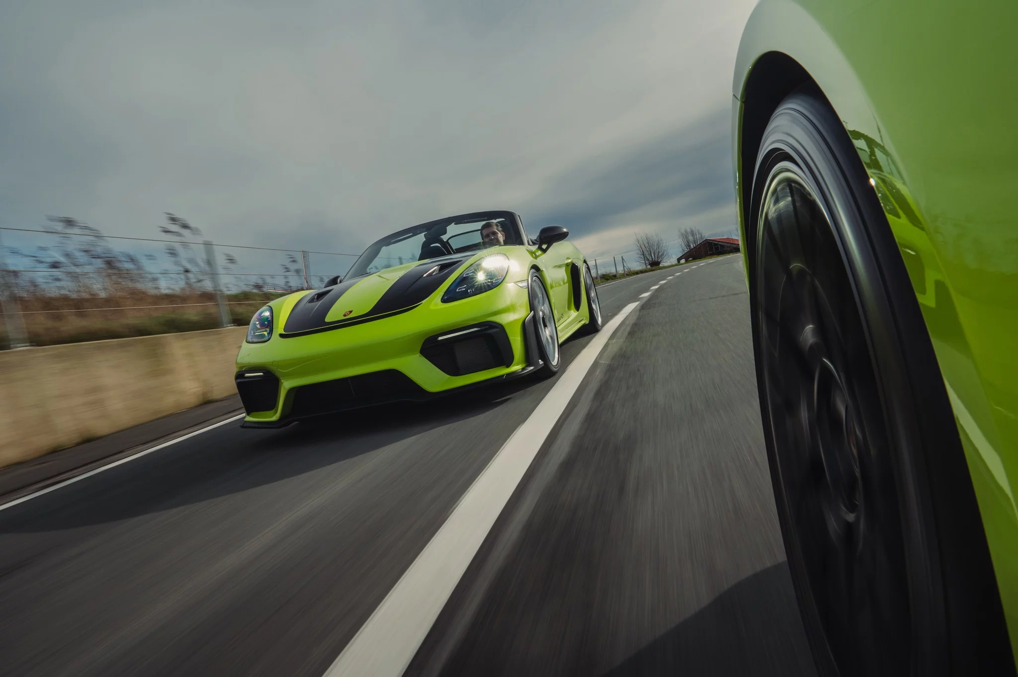 Acid Green Porsche 718 Spyder RS