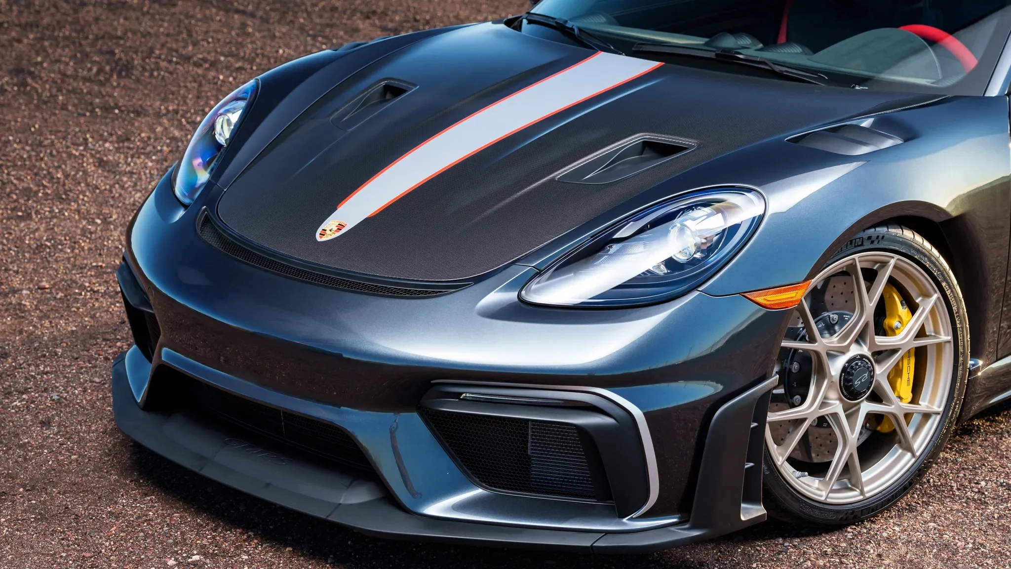 Carbon Steel Grey Porsche 718 Cayman GT4 RS