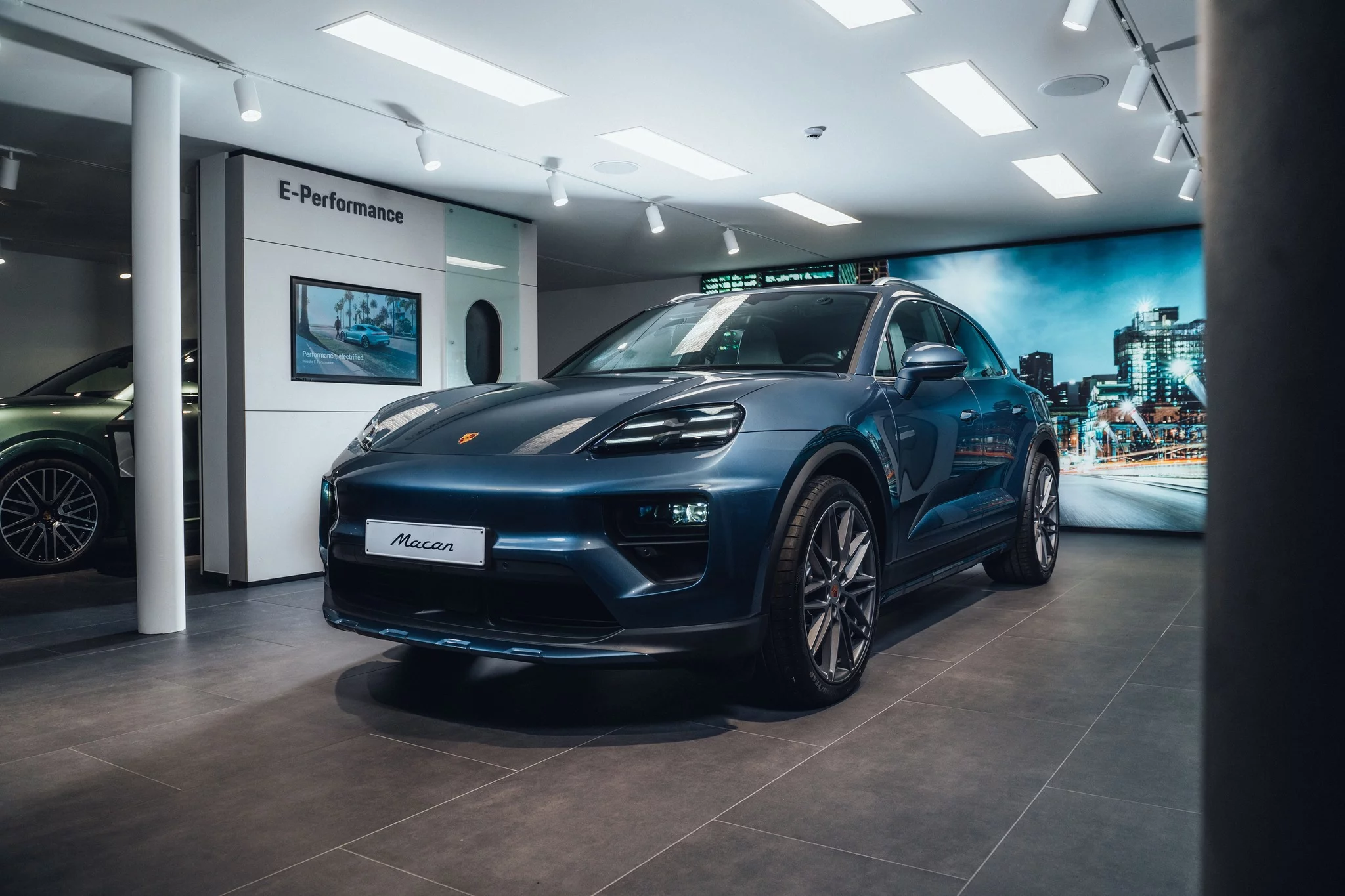 Yachting Blue Metallic Porsche Macan Electric
