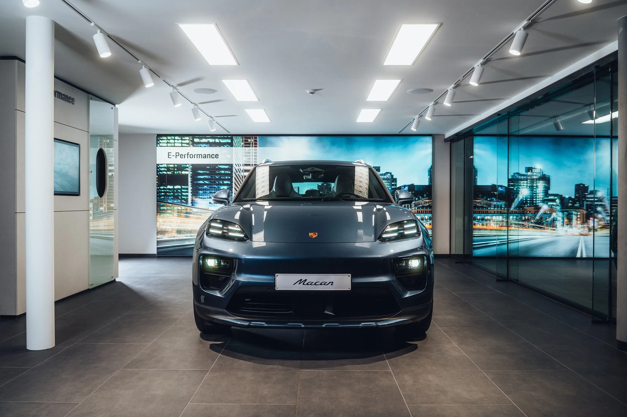 Yachting Blue Metallic Porsche Macan Electric