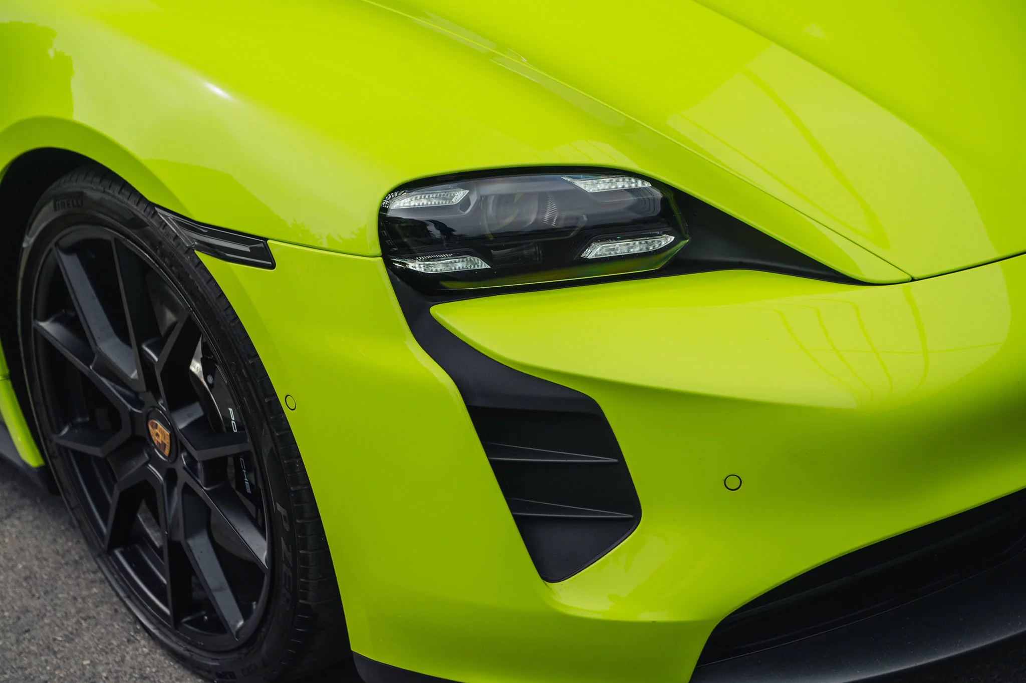 Acid Green Porsche Taycan