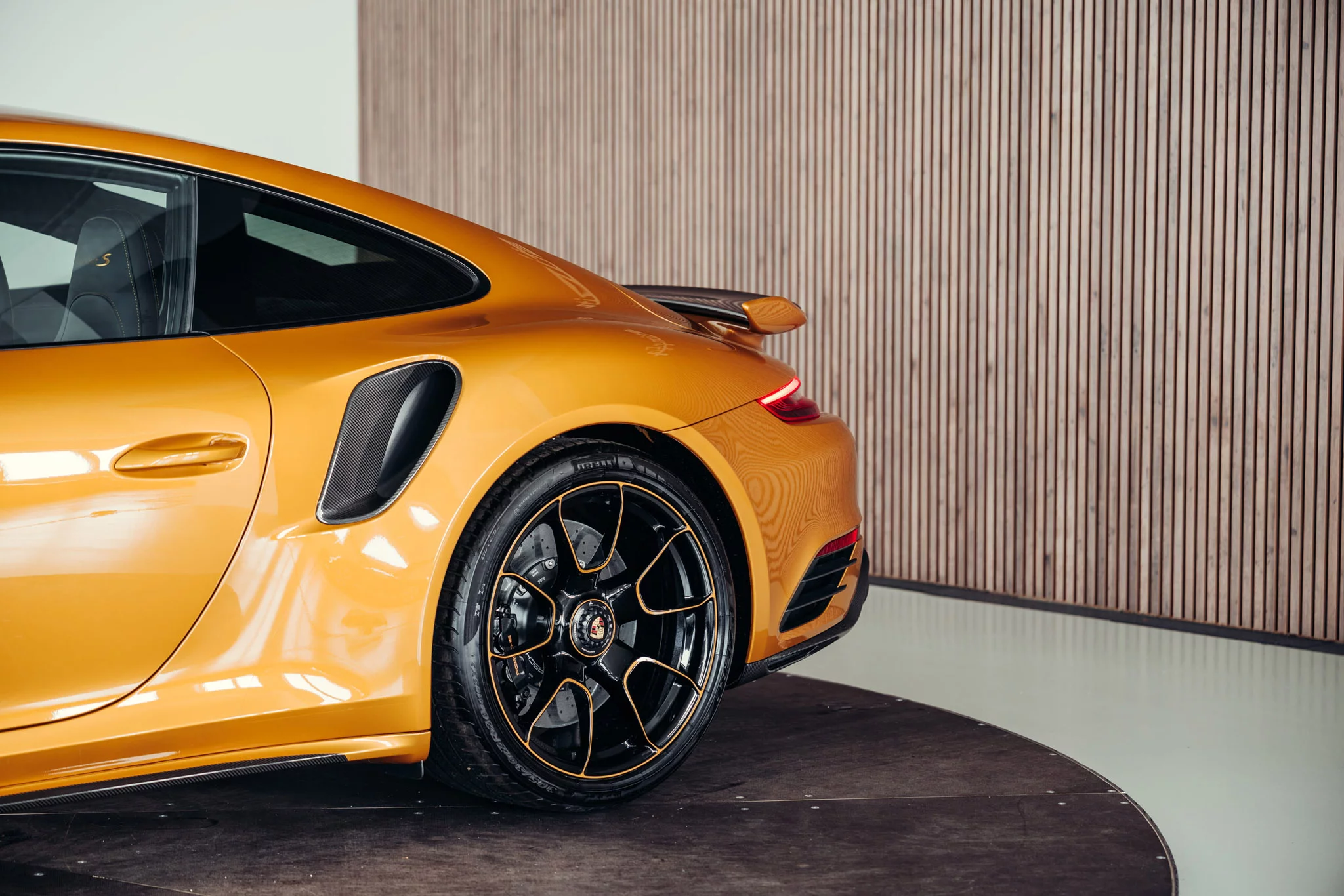 Golden Yellow Metallic Porsche 911 Turbo