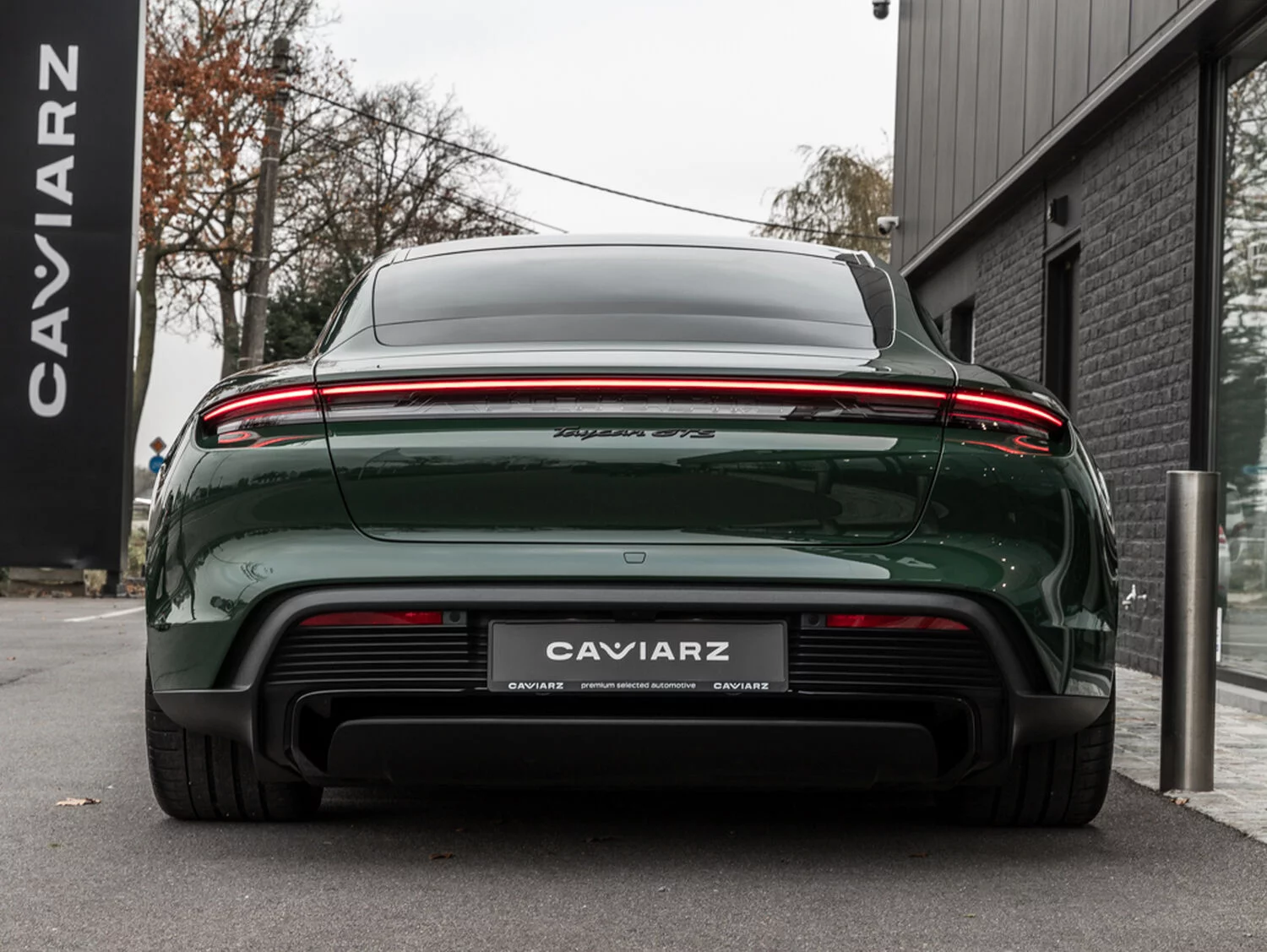 British Racing Green Porsche Taycan