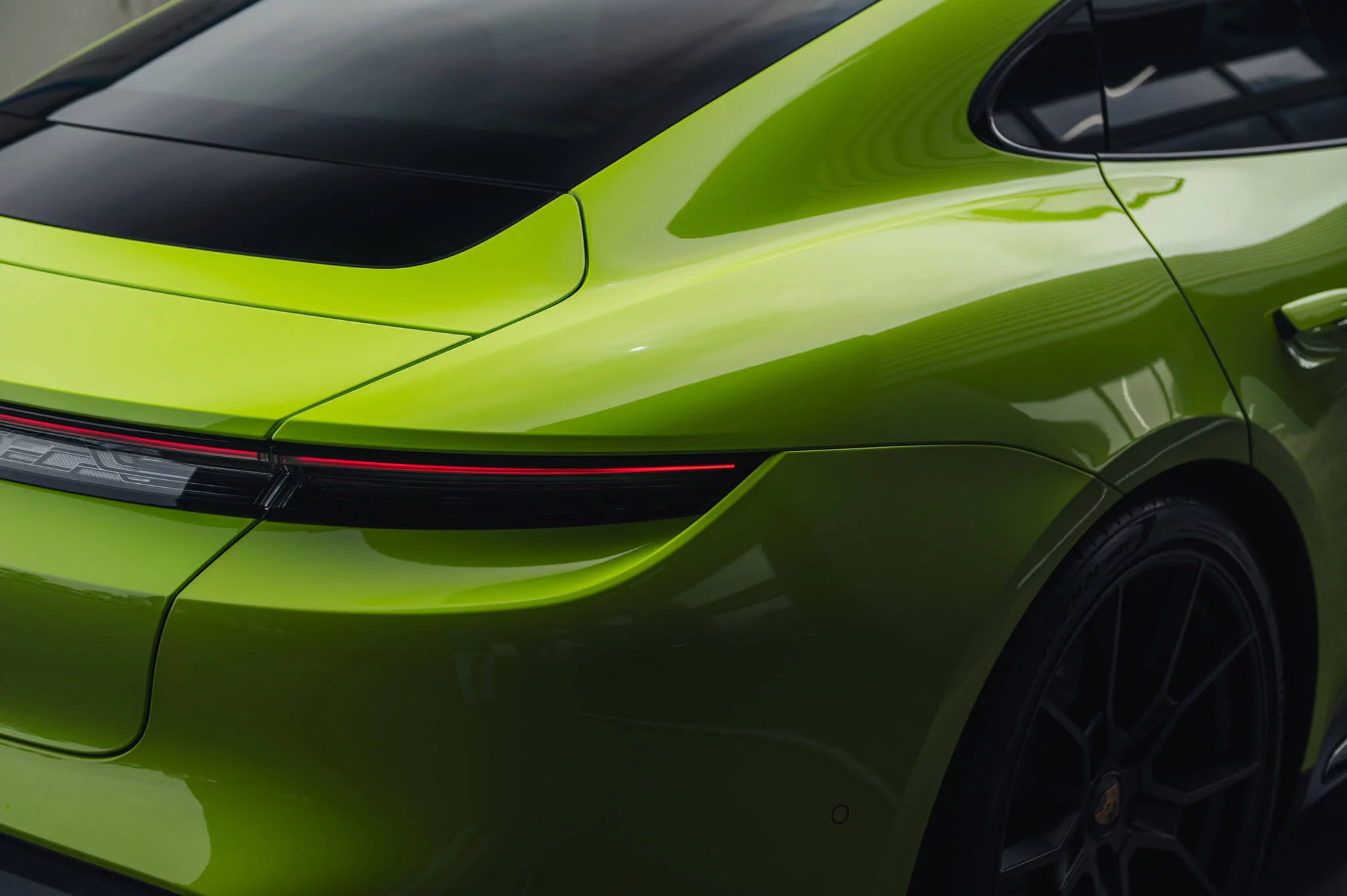 Acid Green Porsche Taycan