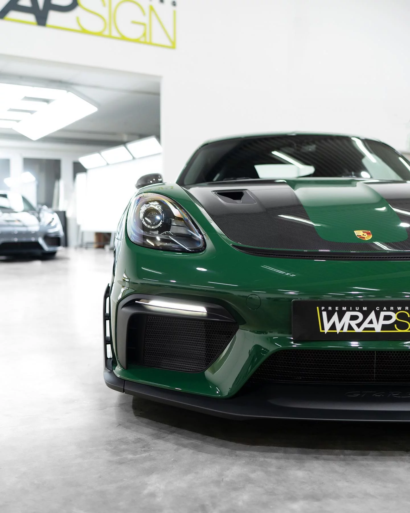 British Racing Green Porsche 718 Cayman GT4 RS