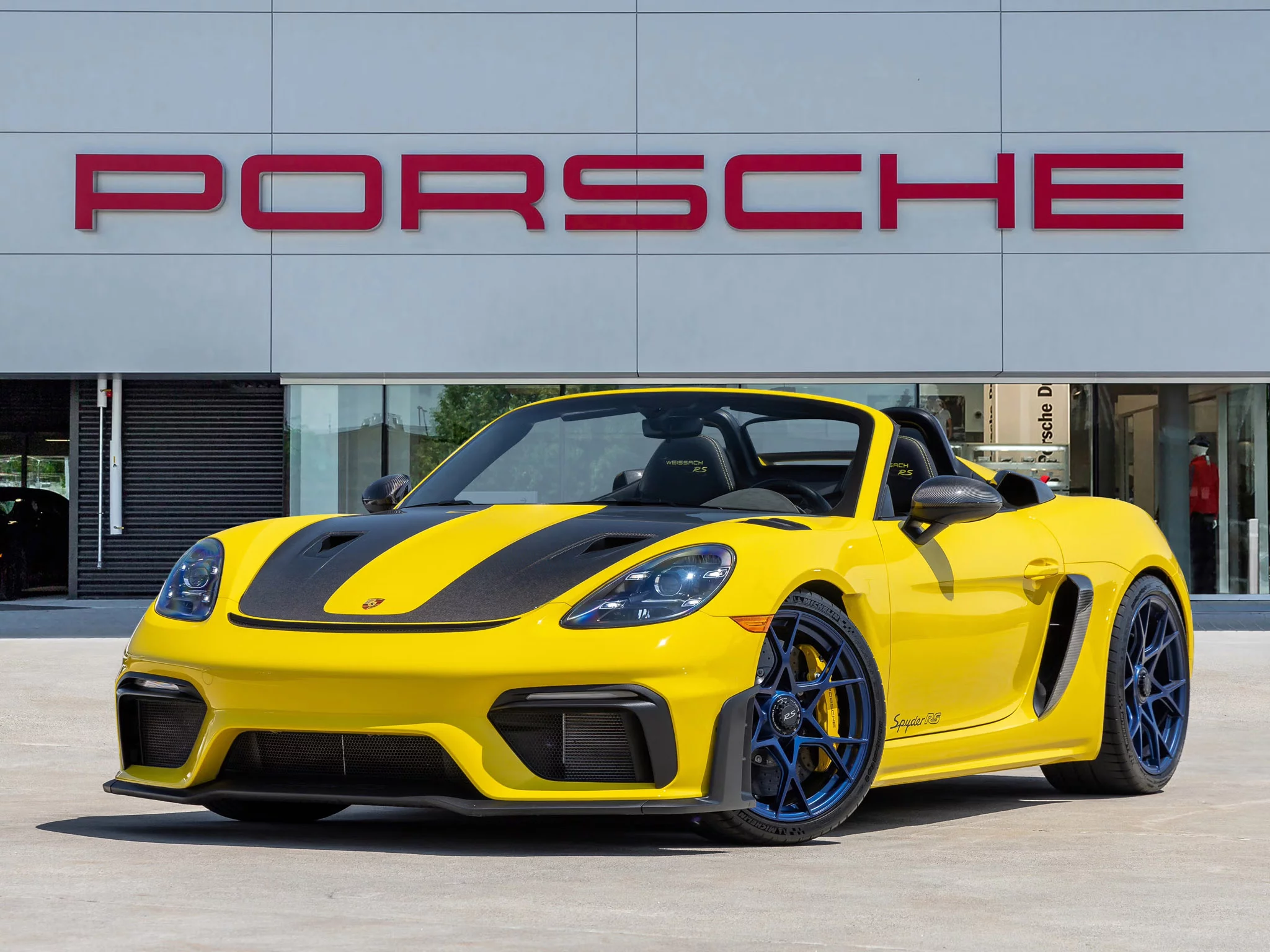 Racing Yellow Porsche 718 Spyder RS