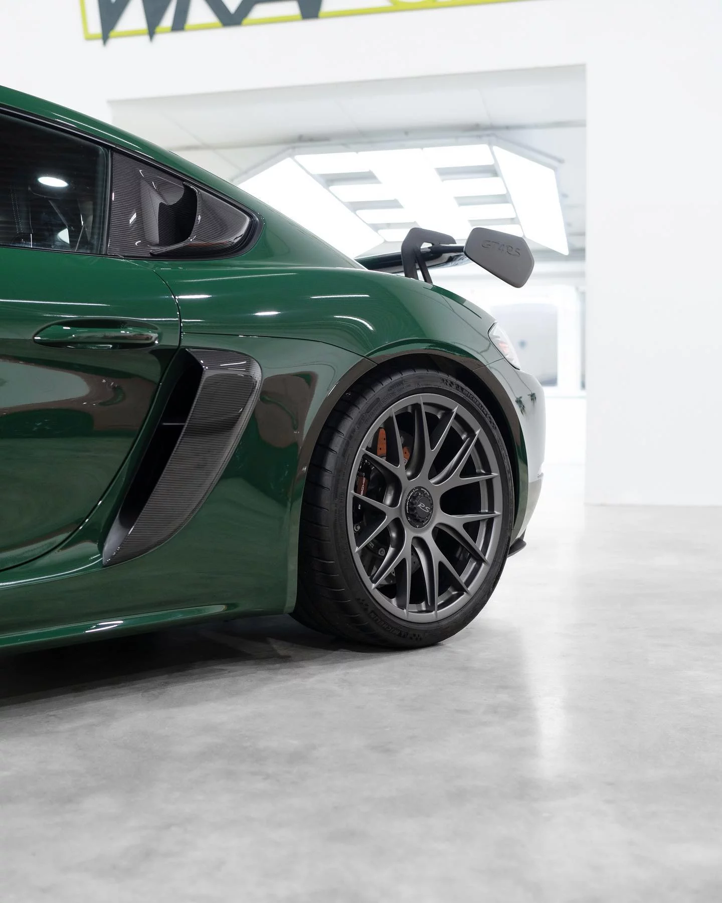 British Racing Green Porsche 718 Cayman GT4 RS