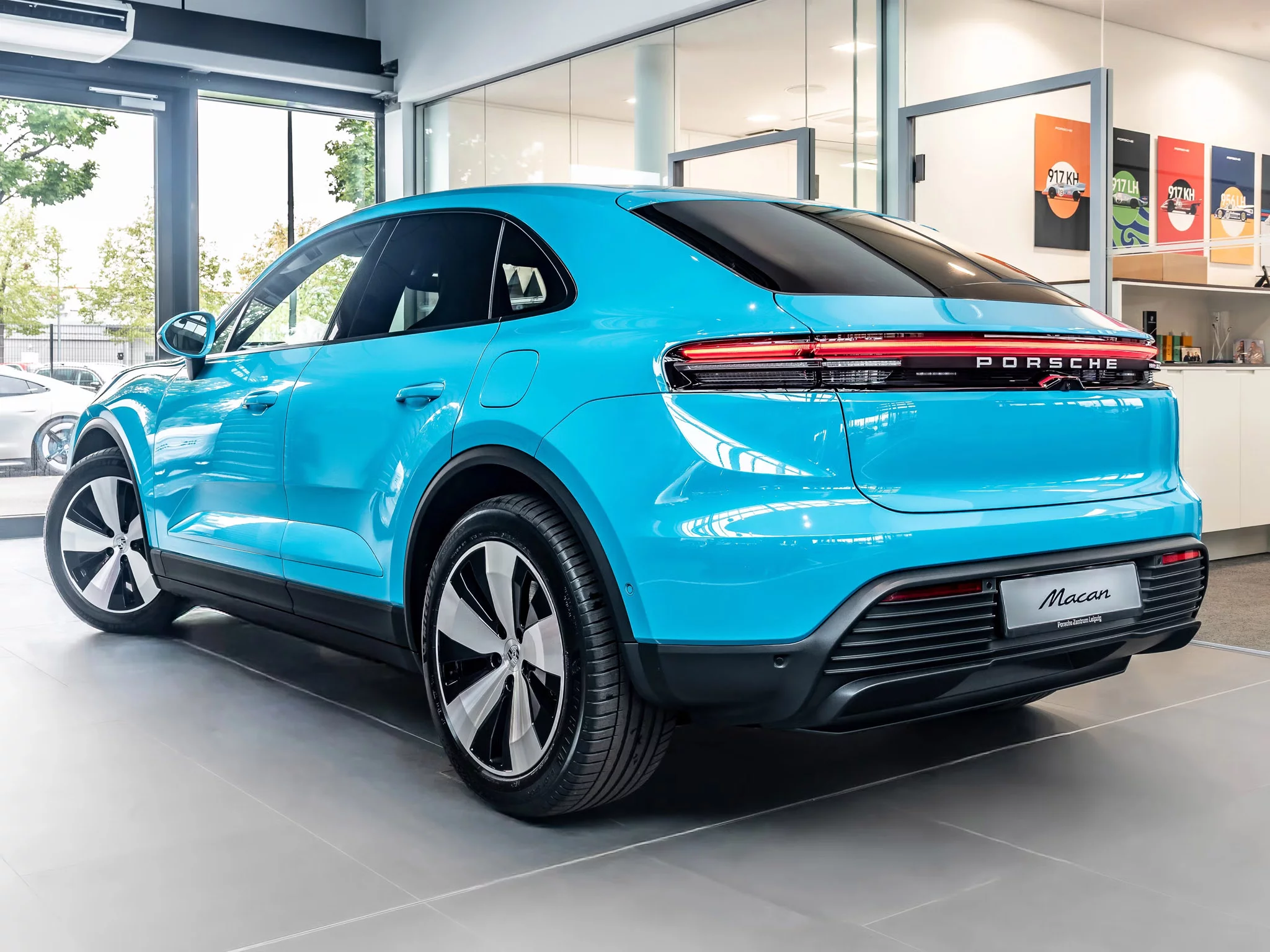 Miami Blue Porsche Macan Electric