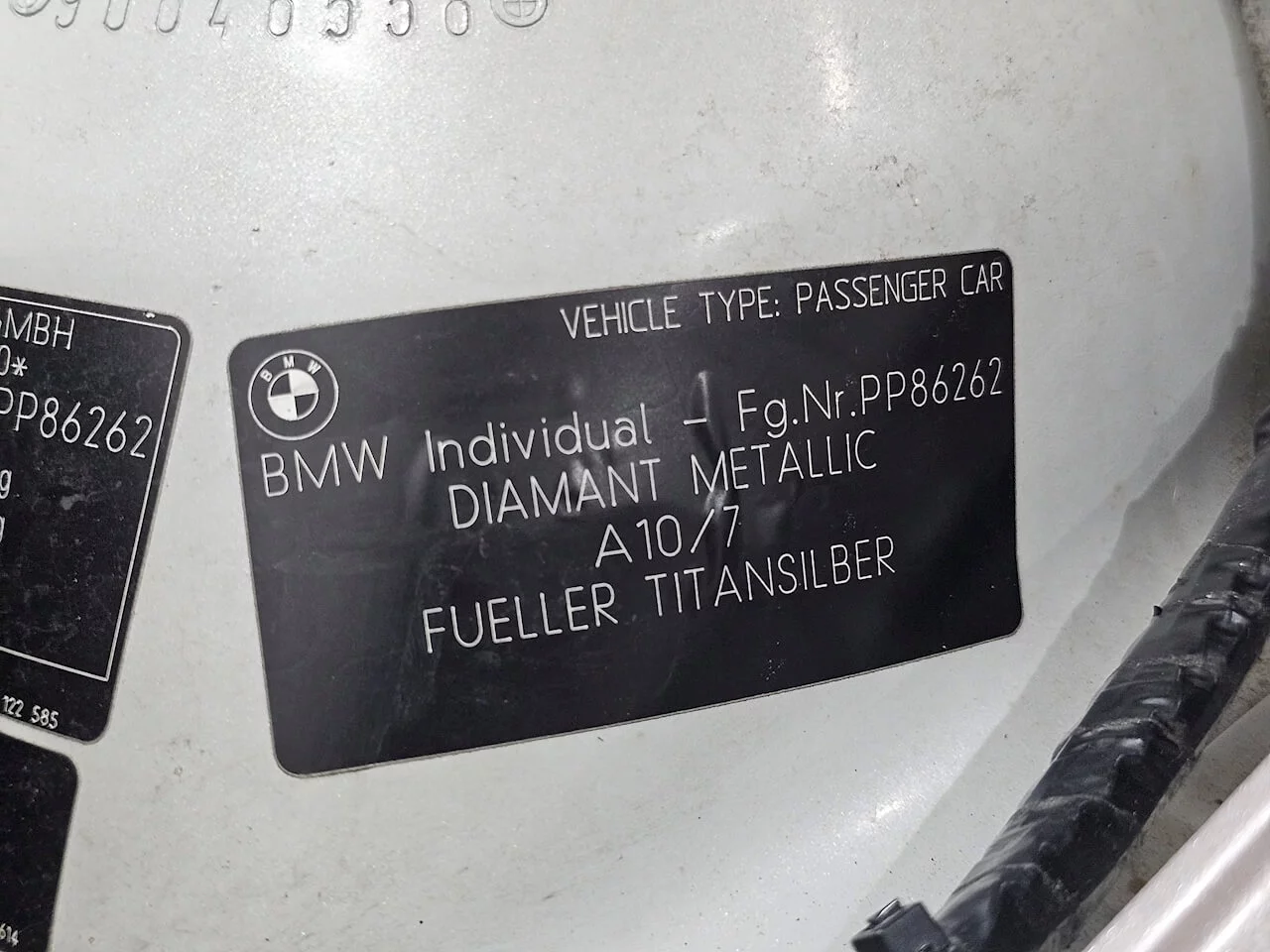Paint code sticker