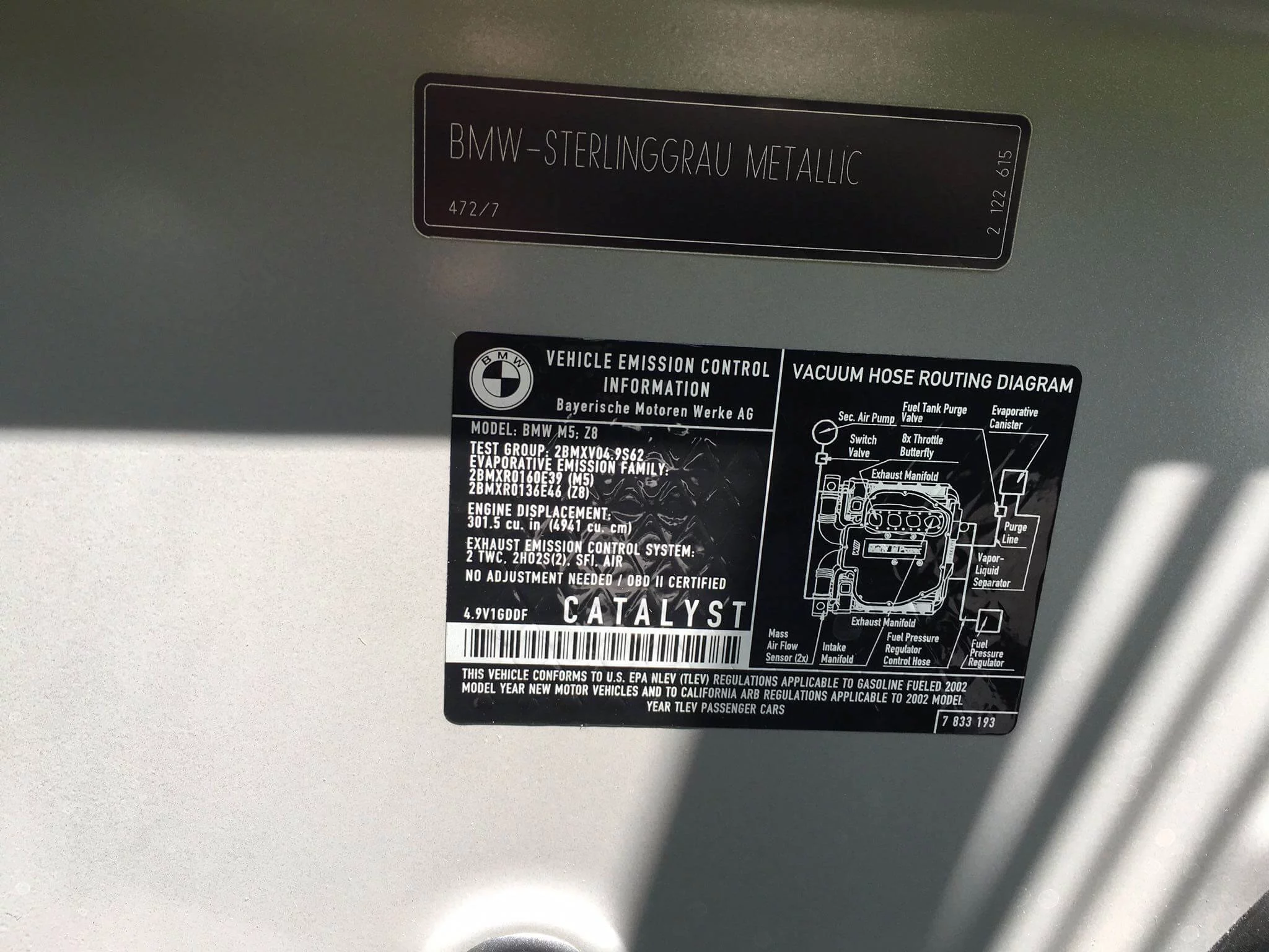 Paint code sticker