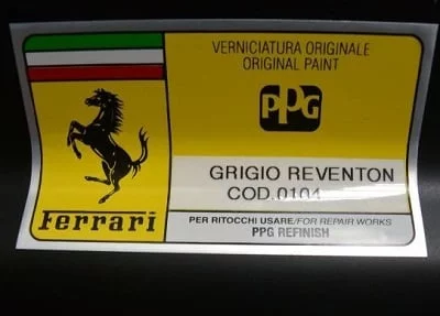 Paint code sticker