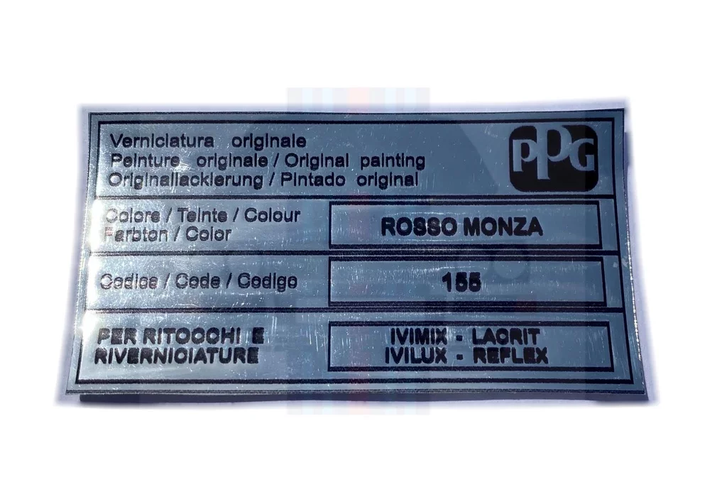 Paint code sticker