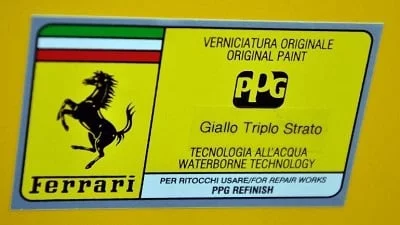 Paint code sticker