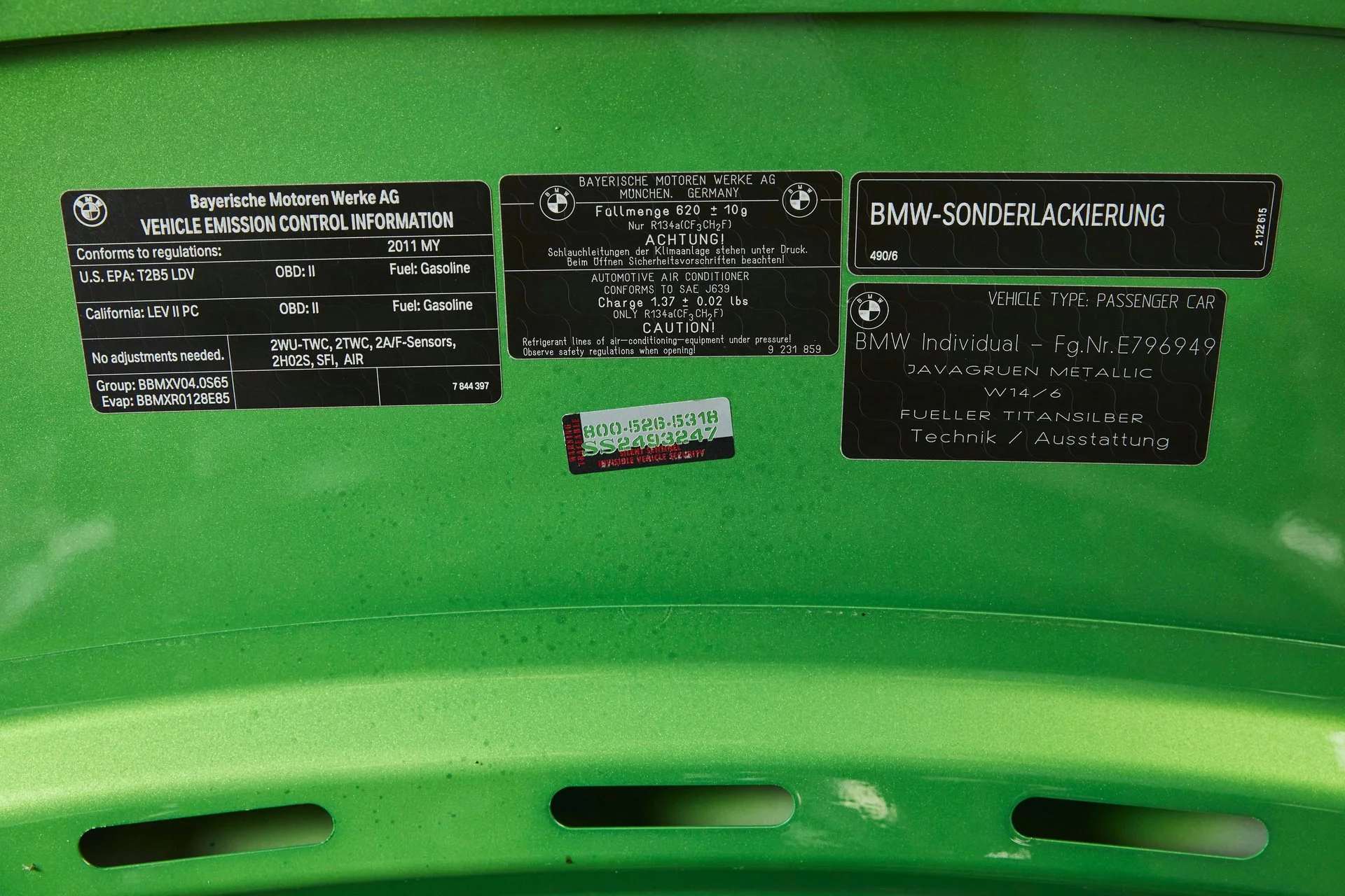 Paint code sticker