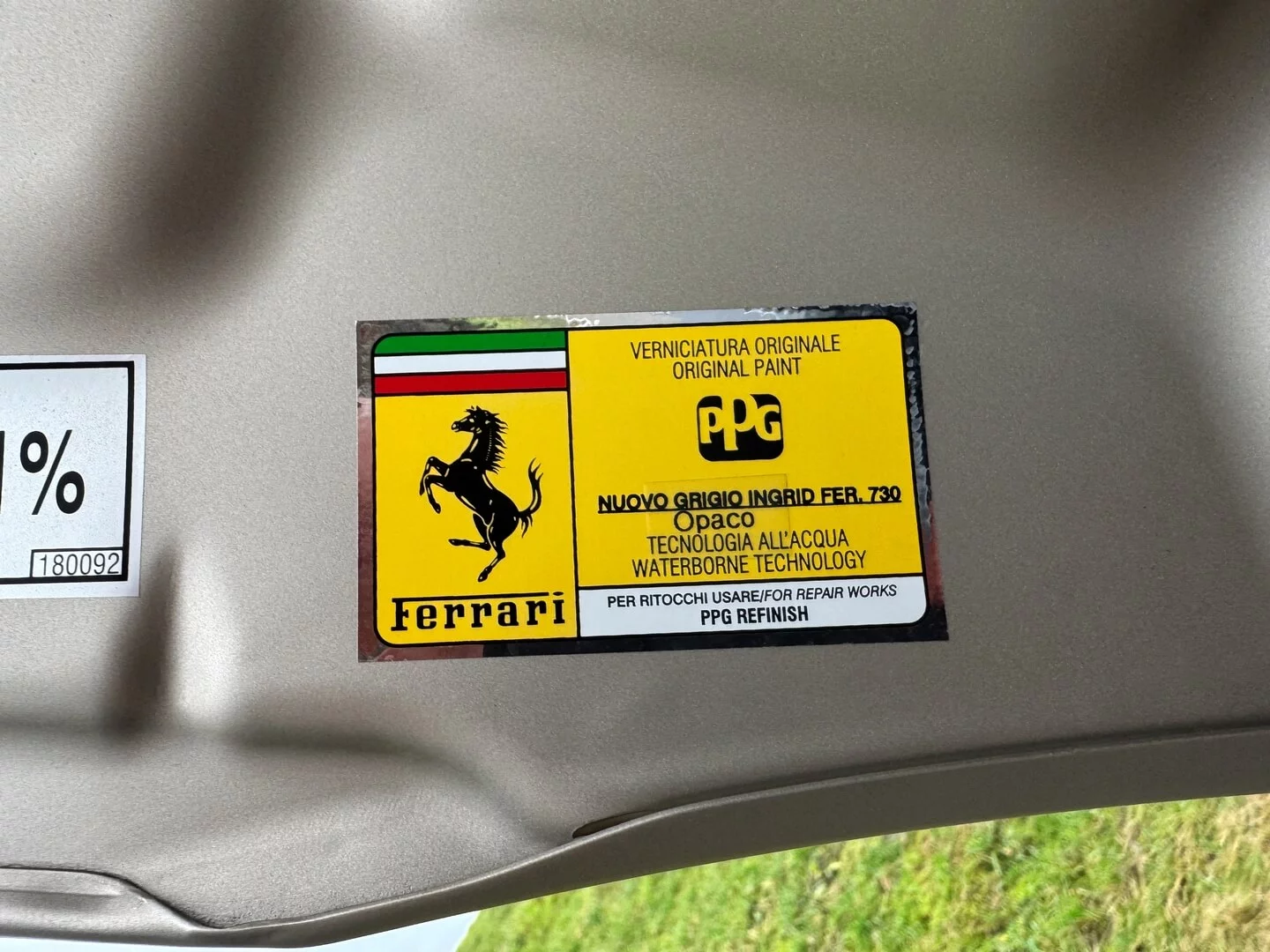 Paint code sticker