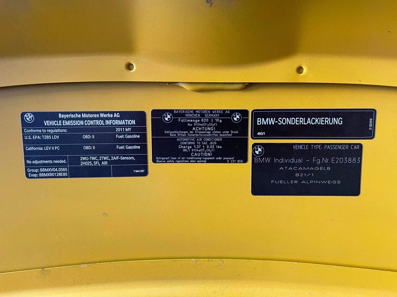 Paint code sticker