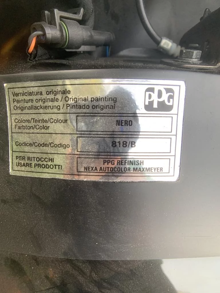 Paint code sticker