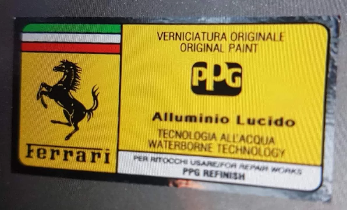Paint code sticker