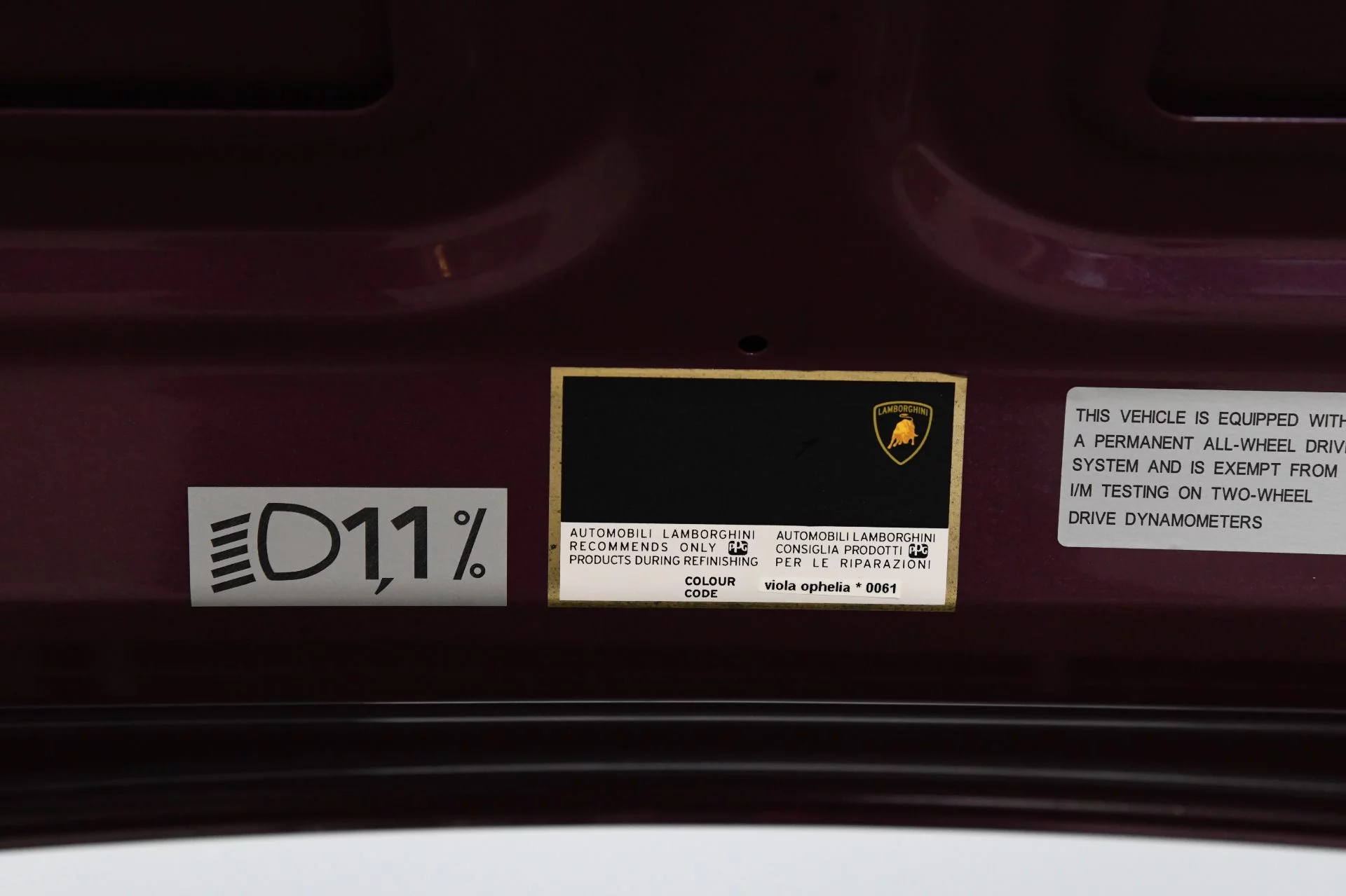 Paint code sticker