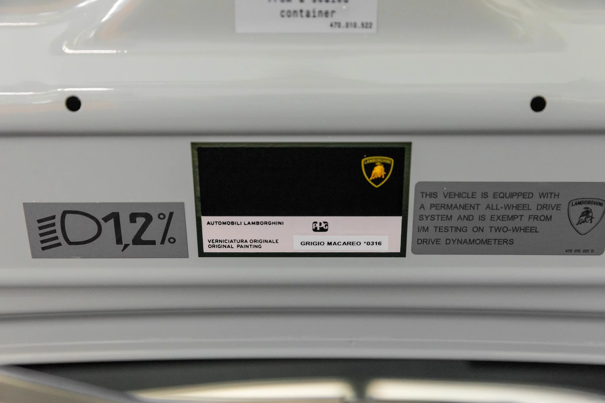 Paint code sticker