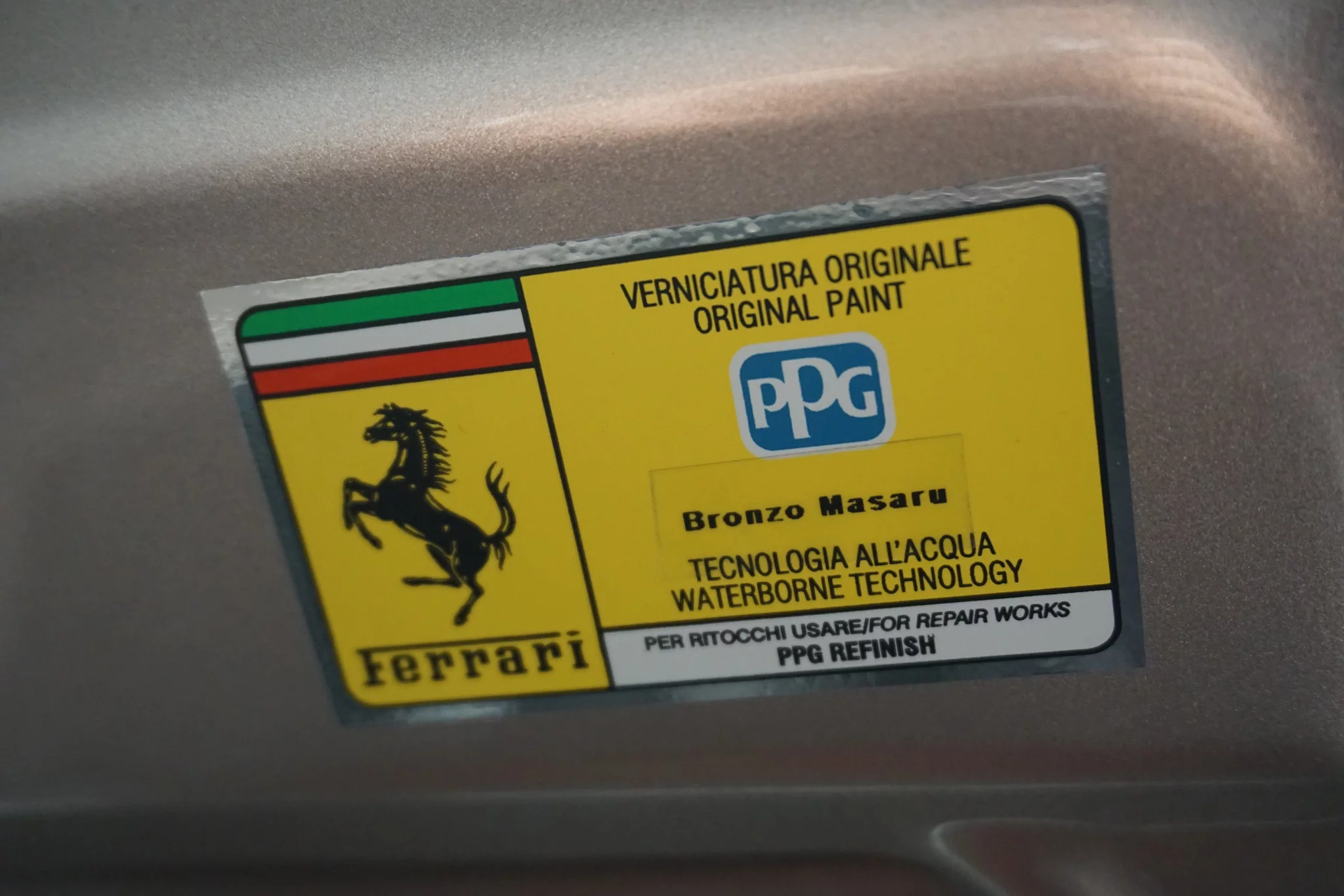 Paint code sticker