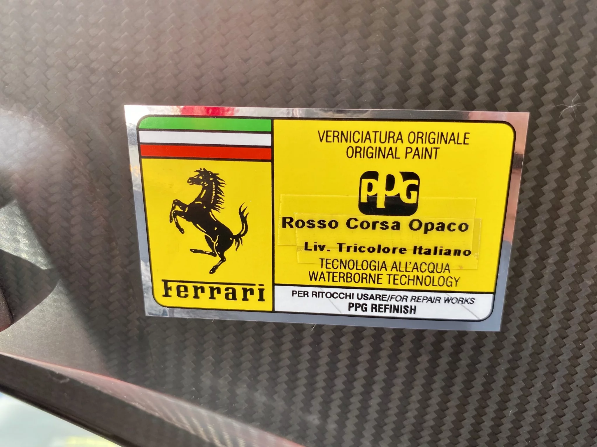 Paint code sticker